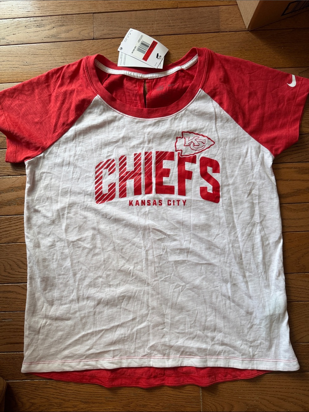 Nike Kansas City Chiefs Raglan Tee - Red & White